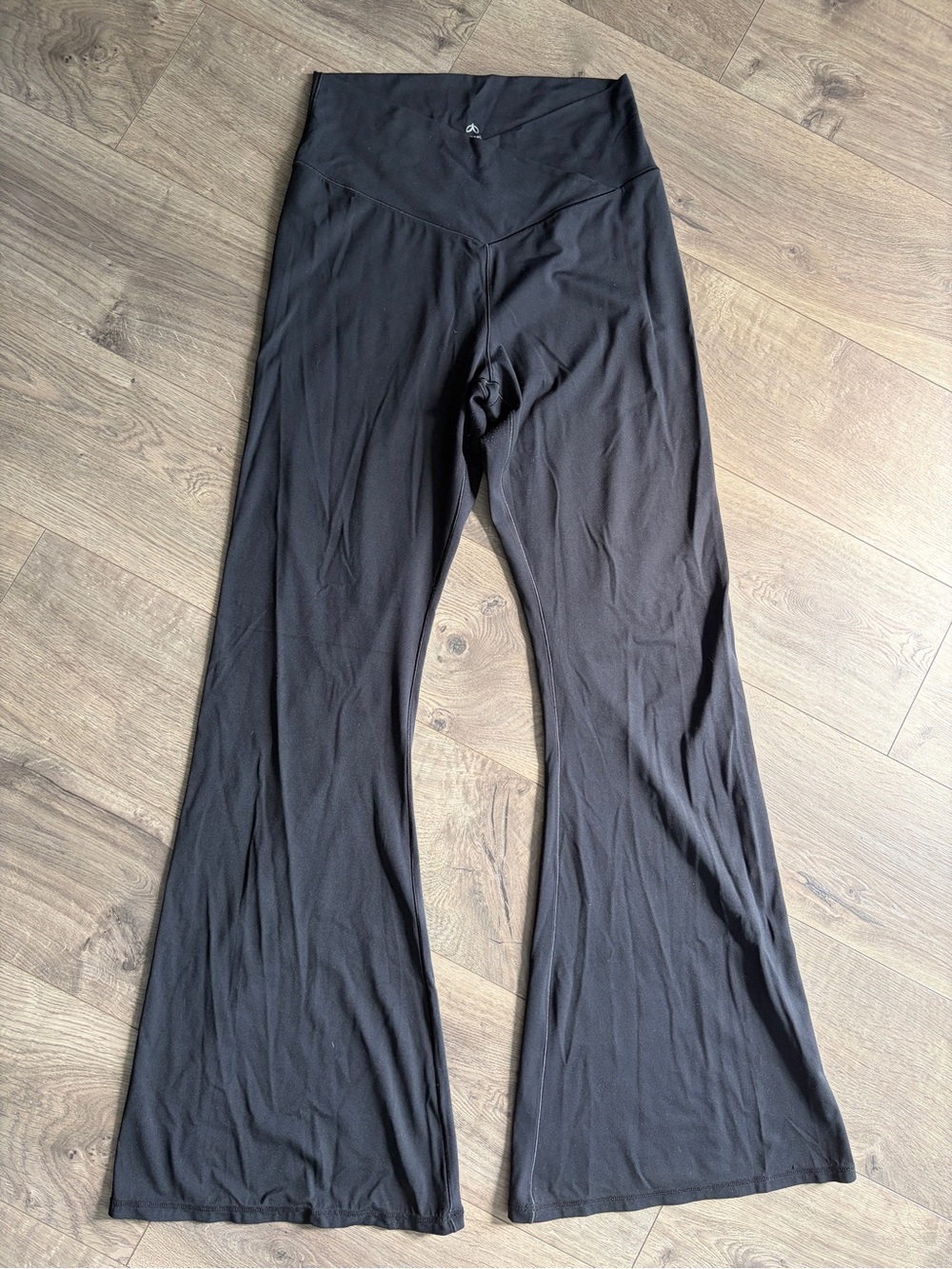 Women's Black Flare Yoga Pants with High Waist